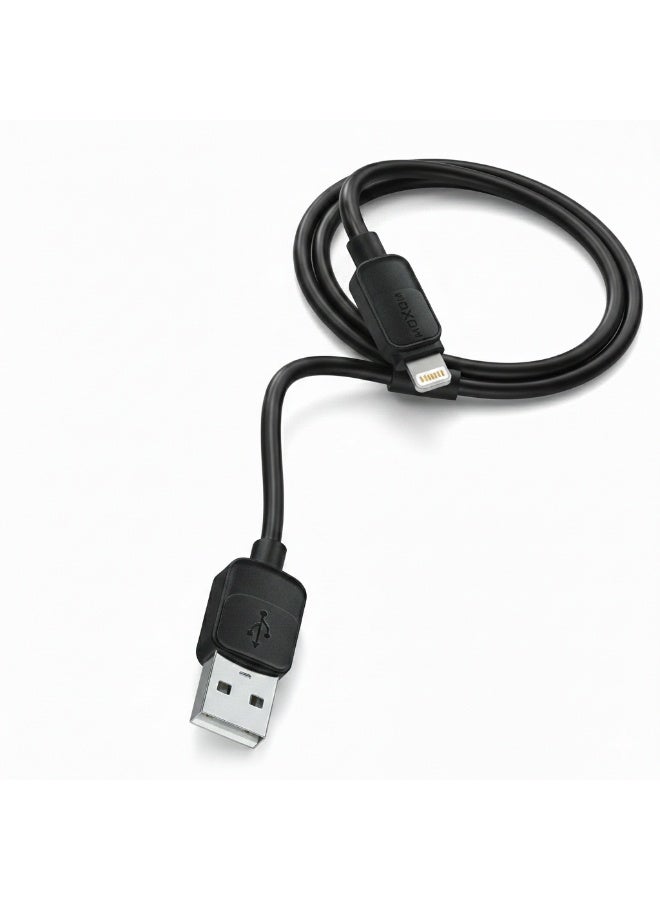 موكسوم كابل بيانات MX-CB230 للشحن السريع 3 أمبير من USB إلى Lightning، بطول 1 متر - شحن ونقل بيانات عالي السرعة، مصنوع من مادة PVC مرنة ومتينة، متوافق مع جميع أجهزة iPhone و iPad وأجهزة Apple - Image 1